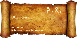 Uti Kamil névjegykártya